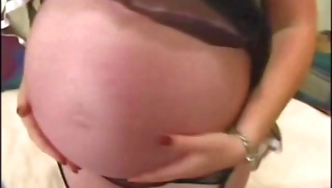 Stunning hot pregnant solo video