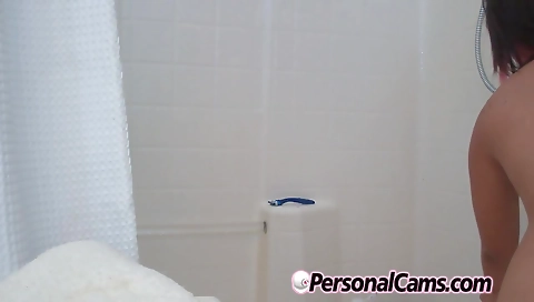 Asian takes a shower